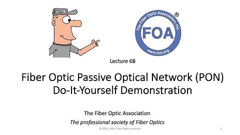 Lecture 68 Fiber Optic PON Demonstration