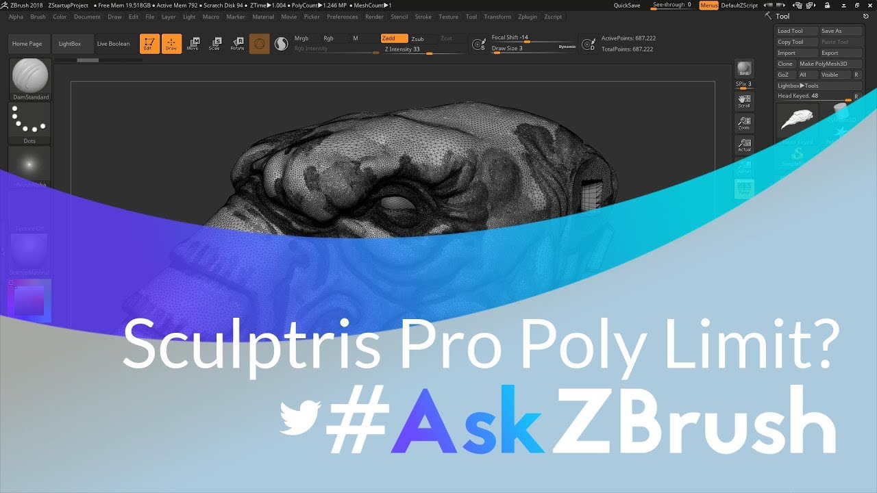 #AskZBrush: “How can I increase the poly limit for Sculptris Pro ...