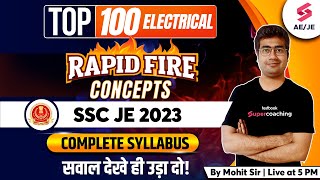 SSC JE 2023 Electrical Classes | Top 100 Rapid Fire Concept Revision | SSC JE 2023 Hindi | Mohit Sir