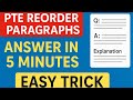 PTE Reorder Paragraphs | Easy Trick + Full Explanation | Solve in 5 Minutes! #pte #ptetips Tribikram