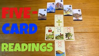 Different ways to read five cards in Lenormand.