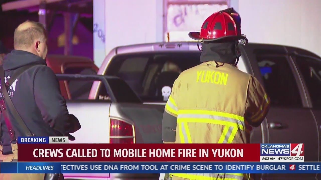 Firefighters respond to mobile home fire in Yukon - YouTube
