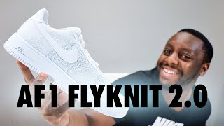 Air Force 1 Flyknit 2.0 White Platinum On Foot Sneaker Review QuickSchopes 667 Schopes AV3042 100