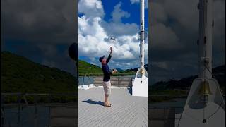 Drone catching on a moving ship in the wind. 😆👌 #shorts #shortsfeed #cruise #drone #dronelife