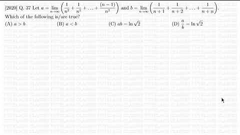 JAM 2020 Mathematics (MA) Q. 37 Sequence and Series
