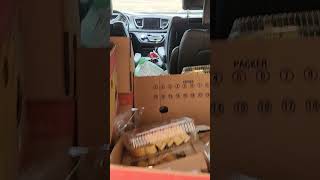 Food donations from a local store to a local food pantry. My parents help with transport.