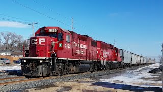 EMD Powered CN and CP Freights in Southwestern Winnipeg (04/01/2022)