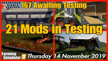 Mods in Testing list fs19 Mod hub Update #fs19modsreview new mods fs19