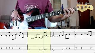 Video thumbnail of "Toploader - Dancing in the Moonlight BASS COVER + PLAY ALONG TAB + SCORE"