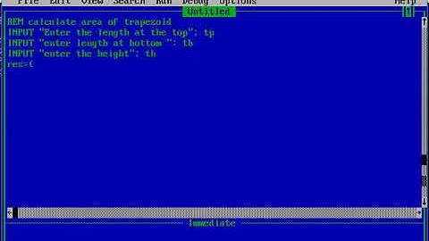 Calculate area of trapezoid  in Qbasic