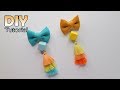 DIY - Tutorial Bros Dagu Tassel 3 warna | How to make mini bow with Rainbow tassel