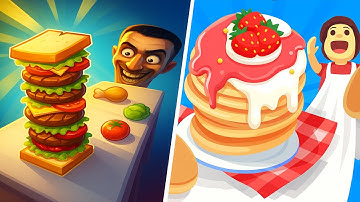 Sandwich Runner 🆚 Pancake Run 🌻🧿🌺🌈Max Levels Walkthrough Android IOS Update Gameplay 999916