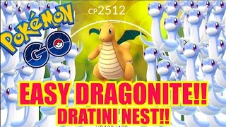 HOW TO GET DRAGONITE (EASY)  NEW DRATINI NEST POKEMON GO!!