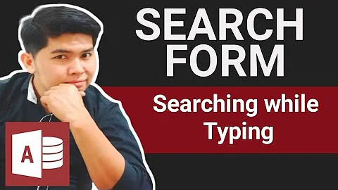 SEARCH FORM - Searching while Typing in Microsoft Access.