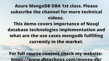 Mongodb DBA demo class
