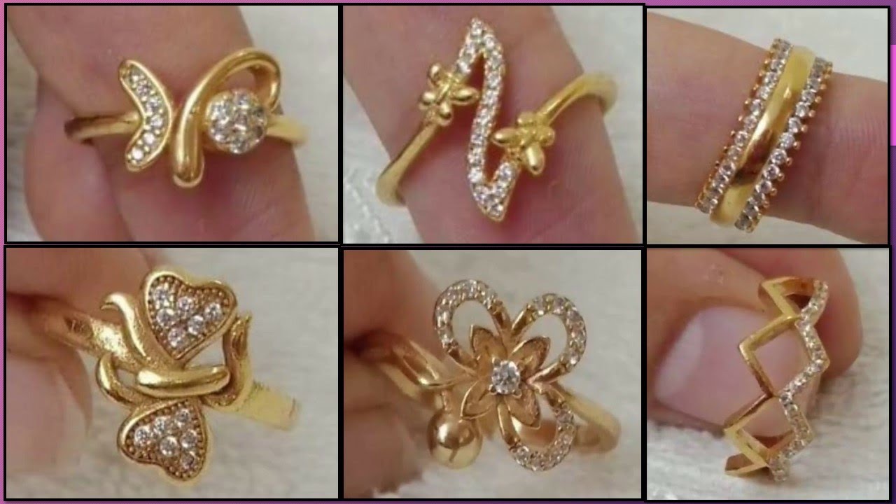 Lightweight Daily Wear Gold Ring Design For Wedding/Engagement | New &  Latest Ladies Finger Rings - YouTube