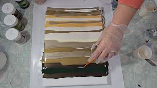 (563) Acrylic Pouring Swipe Technique - Earth Tone Metallics for Painting Background - Fluid Art