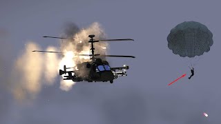 Pilot fell out of the destroyed helicopter | KA-52 hit by MANPADs | ARMA 3: Milsim