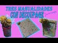 DIY. 3 Manualidades con decoupage en diferentes materiales reciclados. Manualidades fáciles