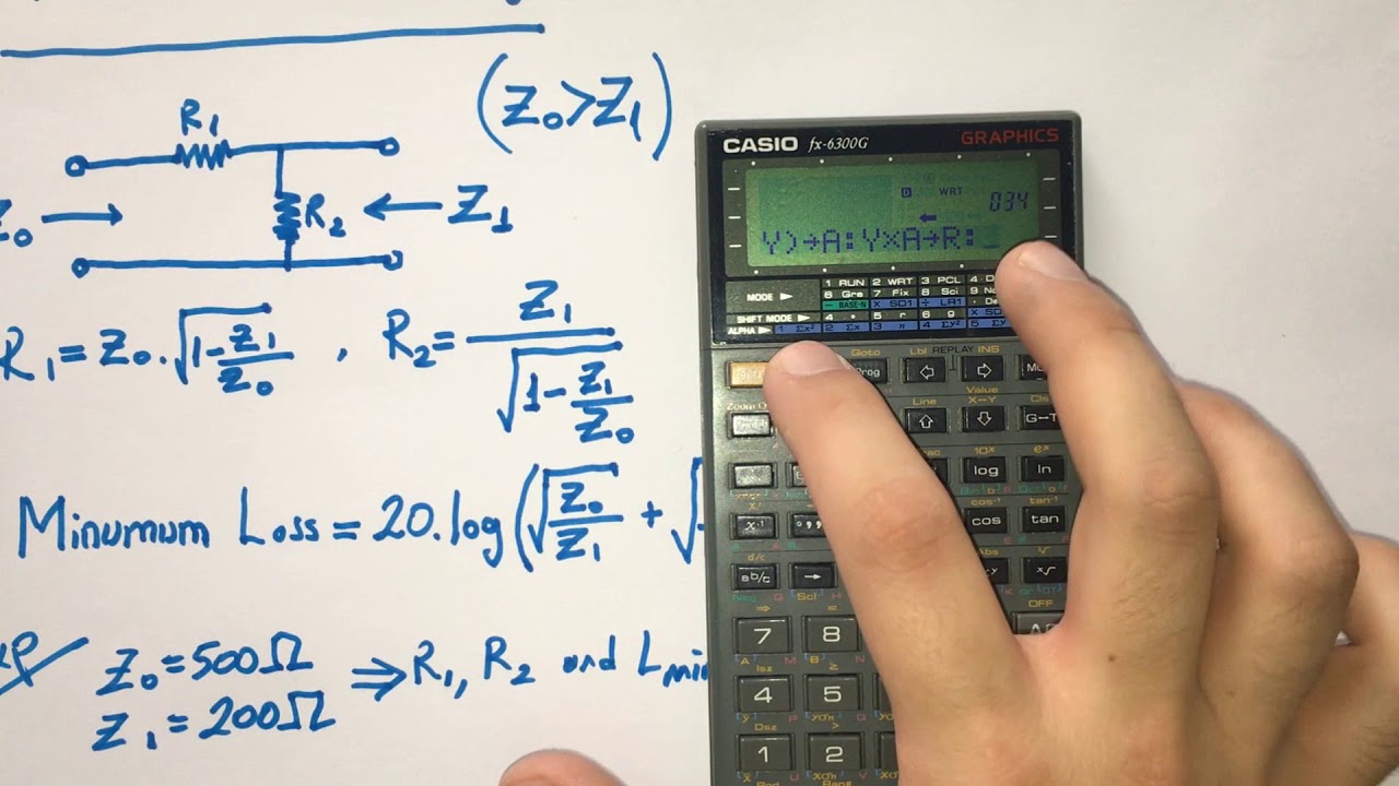 Casio Fx-6300G Programmable Calculator: Minimum Loss Matching - YouTube