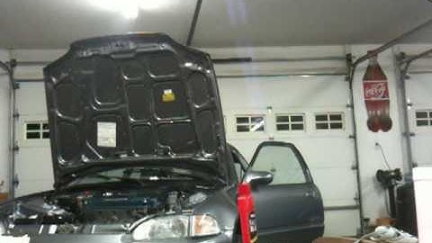 EG hatchback JDM type R b18c swap open header first time trying to start after full build