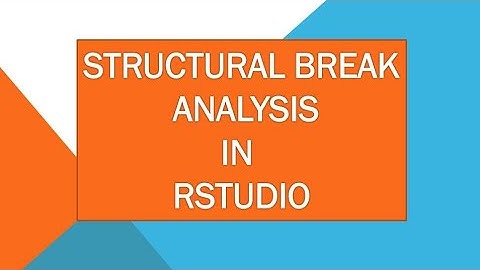 STRUCTURAL BREAK CHANGE USING RSTUDIO|Structural break point analysis in RStudio