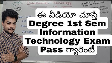 Information Technology Degree 1st sem important questions | #degree1stseminformationtechnology