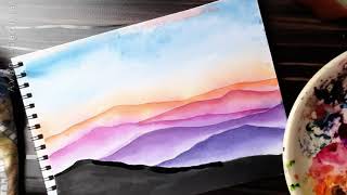 landscape beginners painting easy tutorial paint watercolour