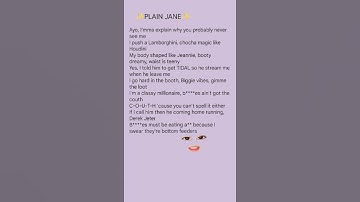 Thumbnail of PLAIN JANE - NICKI MINAJ | #lyricsvideo #shortsbeta #plainjane #nickiminaj