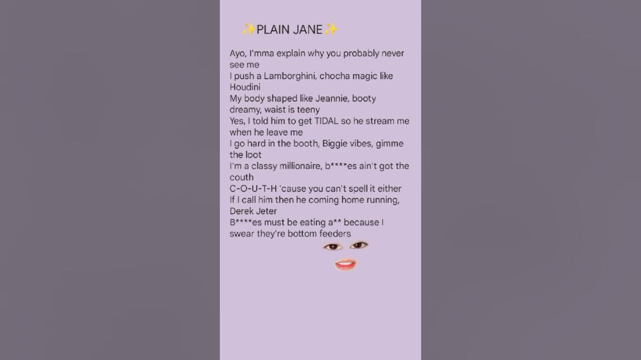 PLAIN JANE - NICKI MINAJ | #lyricsvideo #shortsbeta #plainjane #nickiminaj