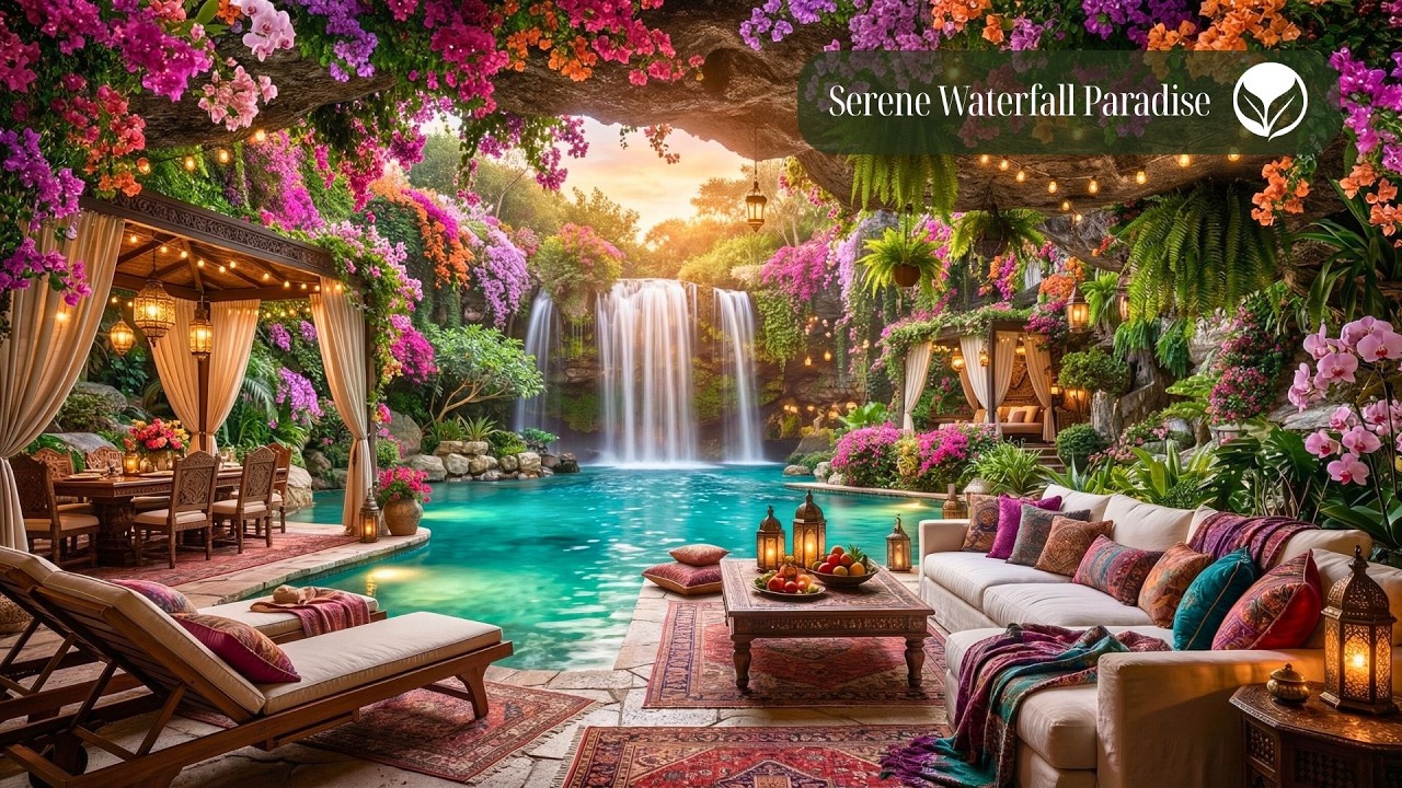et Waterfall Paradise 🍃 | Nature White Noise and Flowing Water for Deep Calm