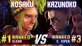 SF6 ▰ KOSAKU (#1 Ranked Elena) vs KAZUNOKO (#3 Ranked C.Viper) ▰ High Level Gameplay