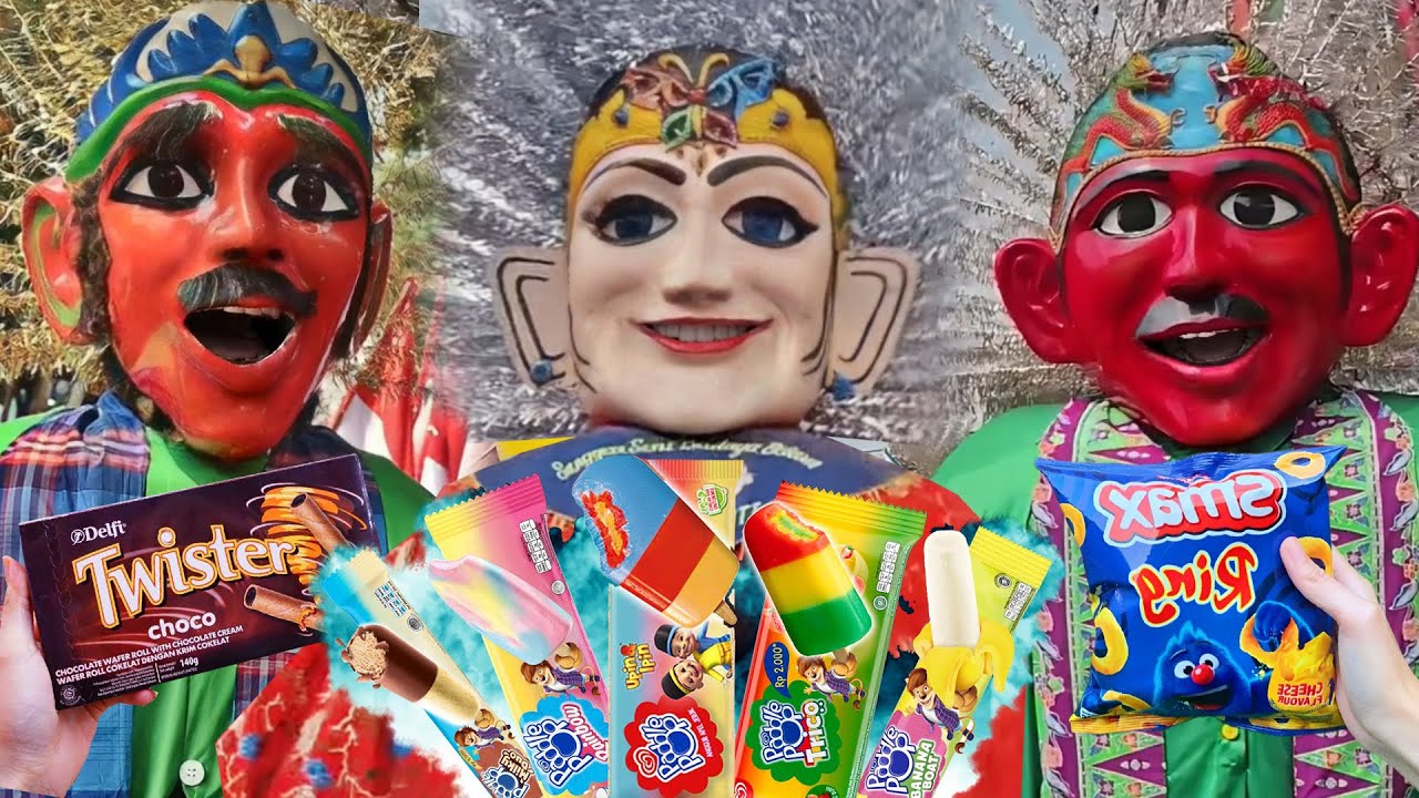 Kompilasi , Ondel Ondel betawi Makan Es Cream 3 Bungkus, Makan bareng bareng sambil Live streaming