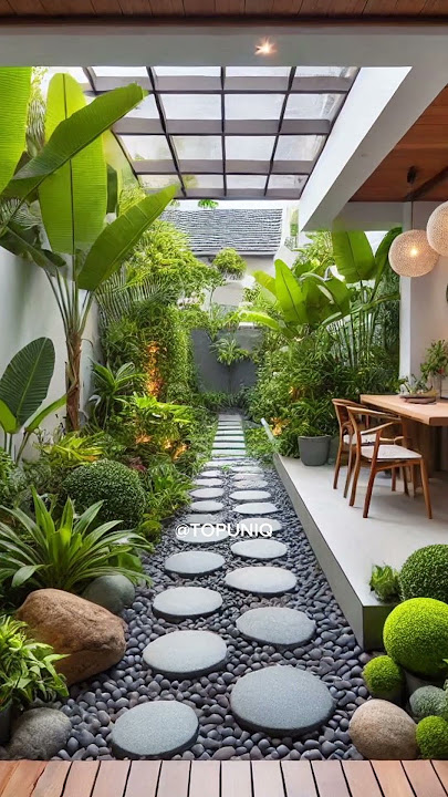 ide inspirasi taman belakang rumah tropis #home #design #beautiful