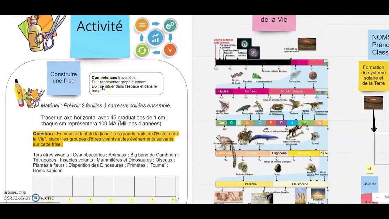 Svt 3eme Page De Garde Réaliser une frise chronologique - SVT - Cycle 3 (6e) - YouTube