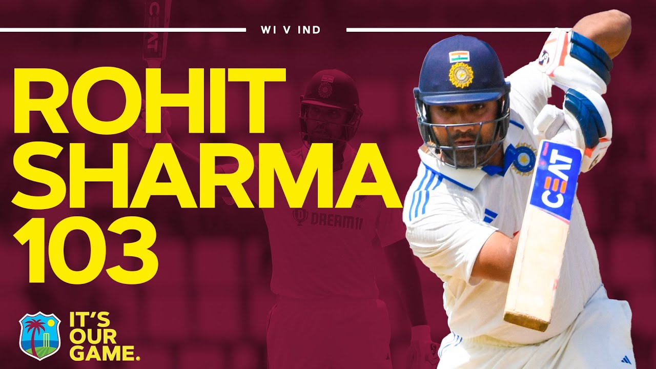 💯 Century For The Hitman 🇮🇳 Rohit Sharma Scores 103 In First Test West Indies v India 2023 picture