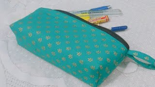 Diy Pouch/Triangle Shape Pouch Making At Home l बचे हुए कपड़े से पेंसिल पाउच बनाएं बड़ी आसानी से l