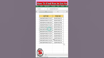 How To Find Pan No From Gst No | Excel Tips And Tricks | Advance Excel Tips | #short #excel #gst