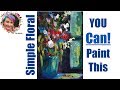 Flowers in Window Simple Painting in acrylic step by step 🎨🌸🖌 | TheArtSherpa