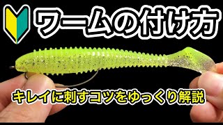フックワーム ワームの付け方をゆっくり解説【オフセットフック初心者向け