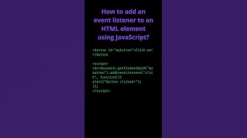 How to add an event listener to an HTML element using JavaScript? #shorts