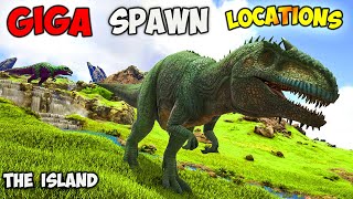 ARK The ISLAND | BEST GIGA Spawn LOCATIONS