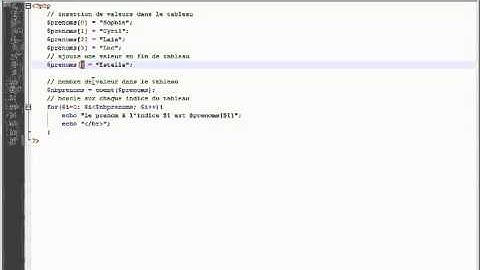 11 Stocker des valeurs dans un tableauphp et MySQL Tutorial débutant avi