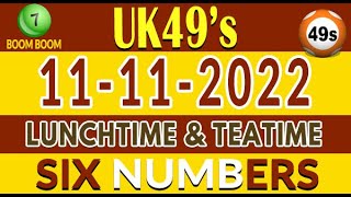 Uk49s Lunchtime & Teatime Lotto Prediction 11/11/2022 UK49s Today Prediction Bonus ball Double