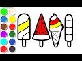 Colorier Des Glaces APPRENDRE À DESSINER vidéo éducative & Planète coloriage