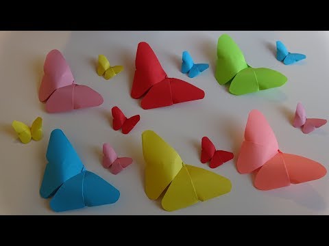 Tek Kare ile "KOLAY ORİGAMİ KELEBEK" Yapımı - Easy Origami Butterfly