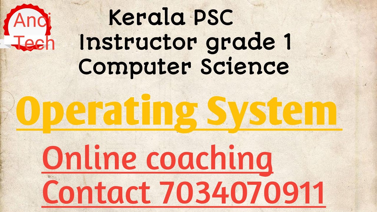 Instructor grade 1 computer science Operating system Classes starts ...