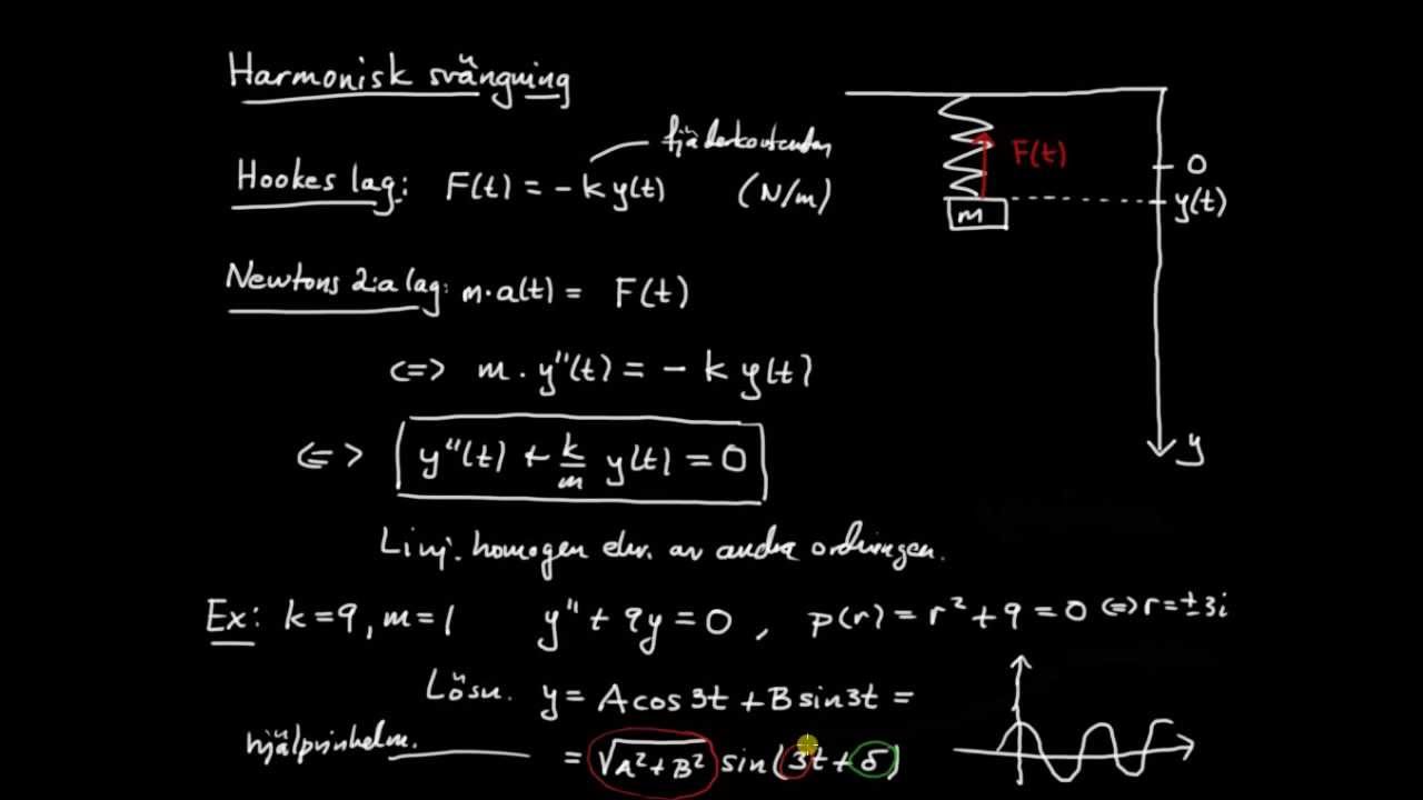 Differentialekvationer del 13 - tillämpning, harmonisk svängning