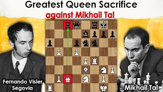 Greatest Queen Sacrifice against Mikhail Tal || Segovia vs Mikhail Tal 1977
