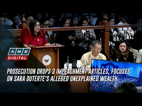 Prosecution drops 3 impeachment articles, focuses on Sara Duterte’s alleged unexplained wealth